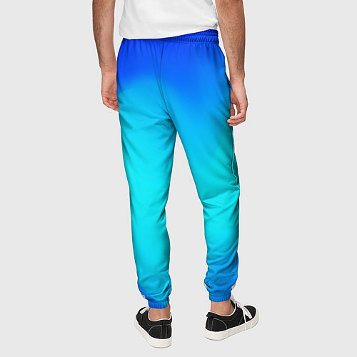 Мужские брюки Градиент синий / 3D-принт – фото 4