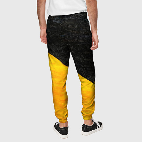 Мужские брюки Черно-желтые масляные краски / 3D-принт – фото 4