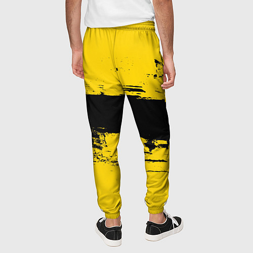 Мужские брюки Черно-желтая полоса Cyberpunk 2077 / 3D-принт – фото 4