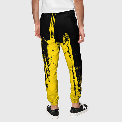 Мужские брюки Фонтан бурлящей желтой краски / 3D-принт – фото 4