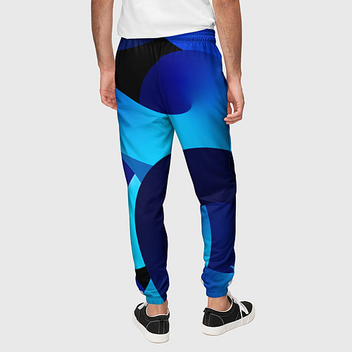 Мужские брюки Синие линии в виде узоров / 3D-принт – фото 4