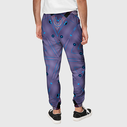Мужские брюки Техно фиолетовая броня / 3D-принт – фото 4