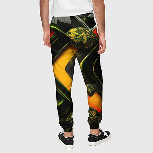 Мужские брюки Зеленая абстракция / 3D-принт – фото 4