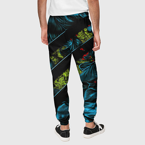 Мужские брюки Зеленая объемная абстракция / 3D-принт – фото 4