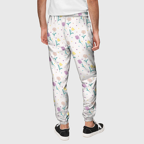Мужские брюки Весенний паттерн с цветами / 3D-принт – фото 4