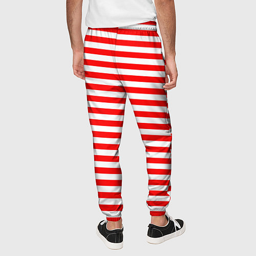 Мужские брюки Ярко красные полосы / 3D-принт – фото 4