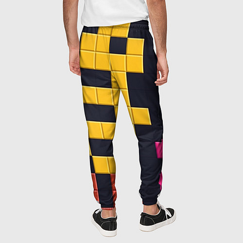 Мужские брюки Узор Тетрис абстракции / 3D-принт – фото 4