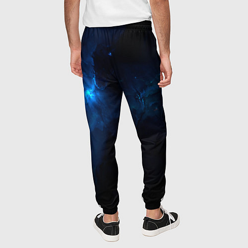 Мужские брюки Чёрный и синий космос / 3D-принт – фото 4