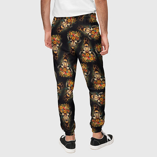 Мужские брюки Паттерн жираф с цветами: арт нейросети / 3D-принт – фото 4