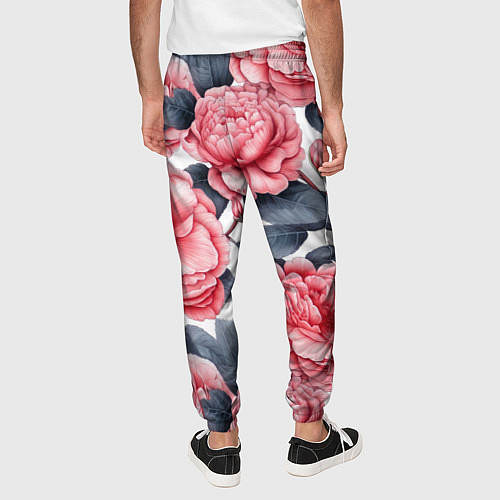 Мужские брюки Цветы и бутоны розы - паттерн / 3D-принт – фото 4
