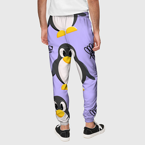 Мужские брюки Пингвин и веточка / 3D-принт – фото 4