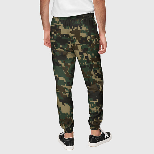 Мужские брюки Зелено - коричневый камуфляж / 3D-принт – фото 4