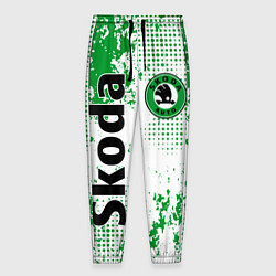 Брюки на резинке мужские Skoda auto logo, цвет: 3D-принт
