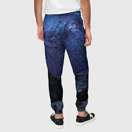 Мужские брюки Снежные горы и космос / 3D-принт – фото 4