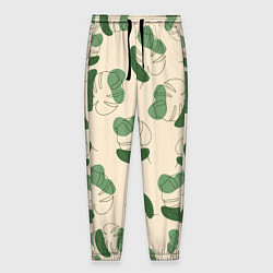 Брюки на резинке мужские Монстера абстракция, цвет: 3D-принт