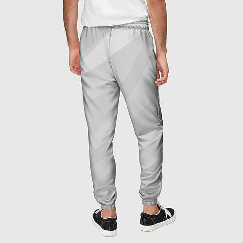 Мужские брюки Светлый серый плавные полосы / 3D-принт – фото 4