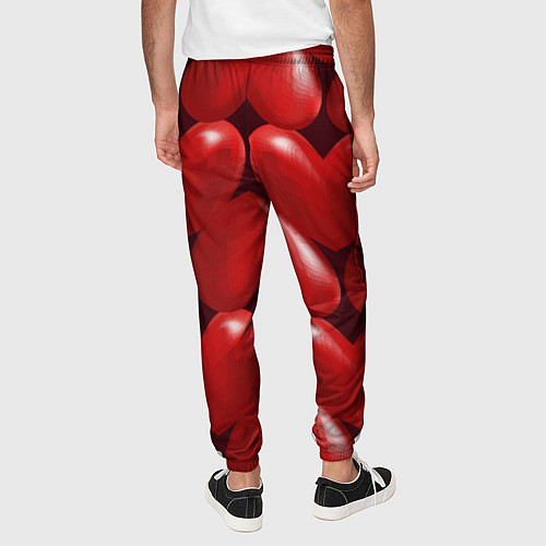 Мужские брюки Red hearts / 3D-принт – фото 4