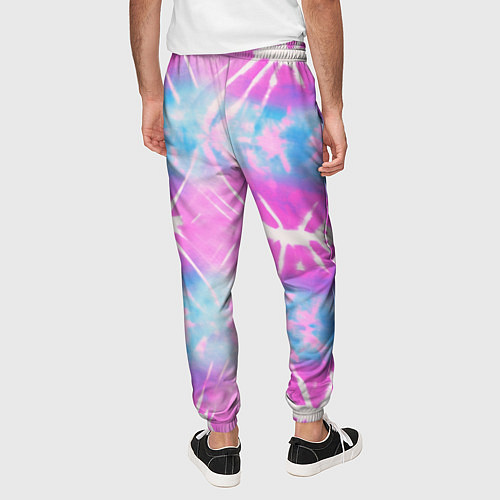 Мужские брюки Голубо-розовый узор тай-дай / 3D-принт – фото 4