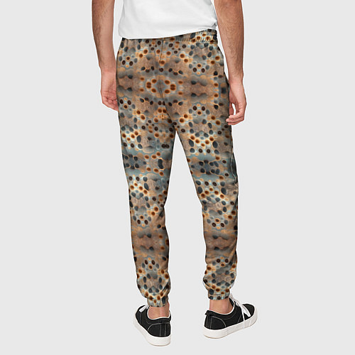 Мужские брюки Ржавые абстрактные цветы в горошек / 3D-принт – фото 4