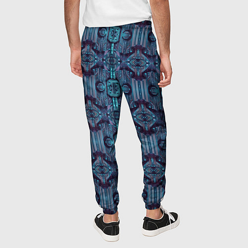 Мужские брюки Сине-фиолетовый киберпанк / 3D-принт – фото 4