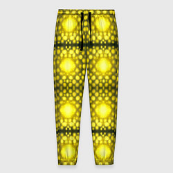 Брюки на резинке мужские Ярко-желтые точки, цвет: 3D-принт