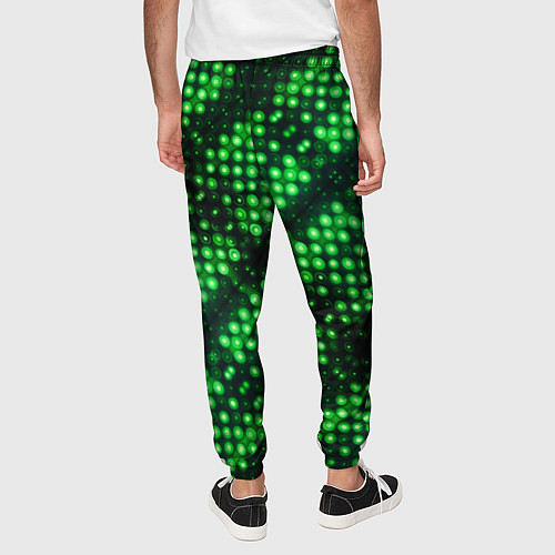 Мужские брюки Яркие зеленые точки / 3D-принт – фото 4