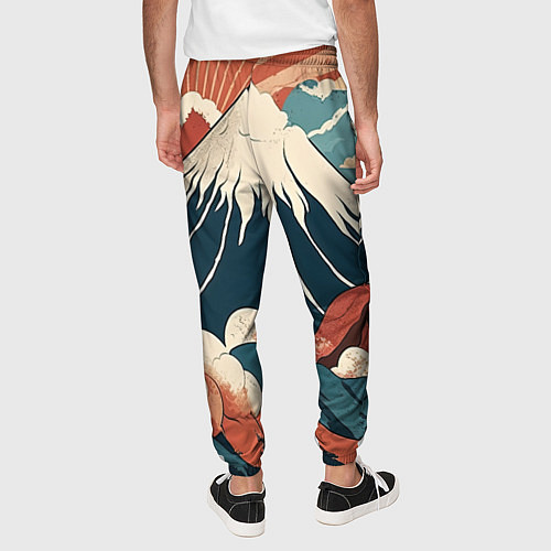 Мужские брюки Ретро Фудзияма / 3D-принт – фото 4