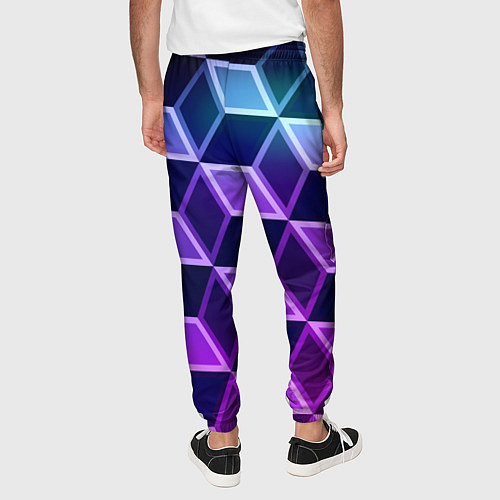 Мужские брюки Неоновые кубы иллюзия / 3D-принт – фото 4
