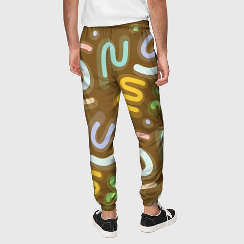Мужские брюки Brown abstraction / 3D-принт – фото 4