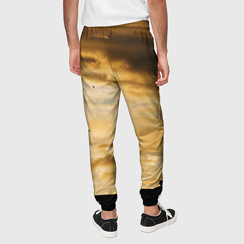 Мужские брюки Предрассветное облачное небо / 3D-принт – фото 4