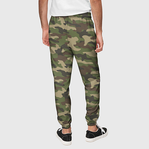 Мужские брюки Камуфляж лесной зелёный / 3D-принт – фото 4