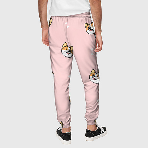 Мужские брюки Pink corgi / 3D-принт – фото 4