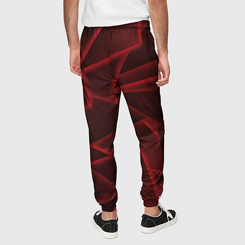 Мужские брюки Красные треугольники, неон / 3D-принт – фото 4