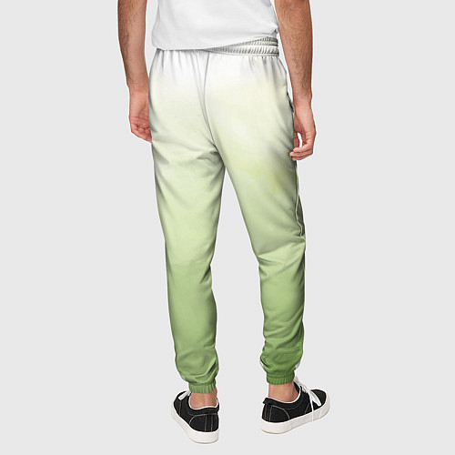 Мужские брюки Абстрактный лаймовый акварельный фон / 3D-принт – фото 4