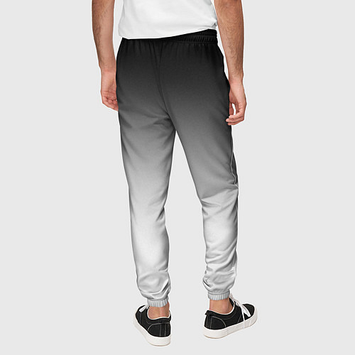 Мужские брюки Black and white gradient / 3D-принт – фото 4