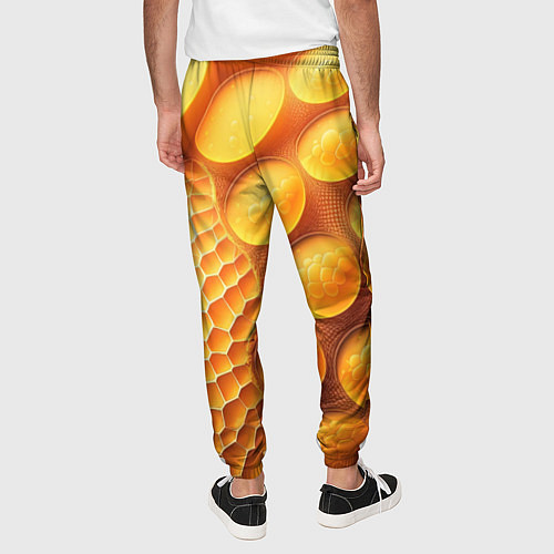 Мужские брюки Оранжевые круглые плиты / 3D-принт – фото 4