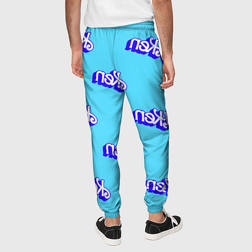 Мужские брюки Синий логотип Кен - паттерн / 3D-принт – фото 4