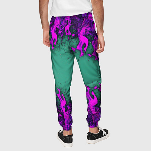 Мужские брюки Фиолетовое пламя / 3D-принт – фото 4