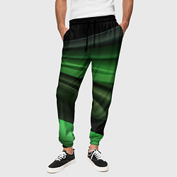 Брюки на резинке мужские Темная зеленая текстура, цвет: 3D-принт — фото 2