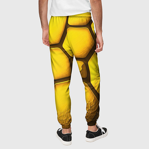 Мужские брюки Желтые объемные плиты / 3D-принт – фото 4