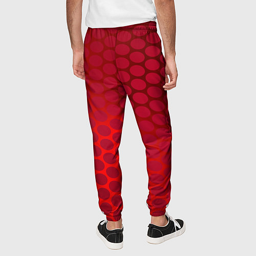 Мужские брюки Сотовый красный градиент / 3D-принт – фото 4