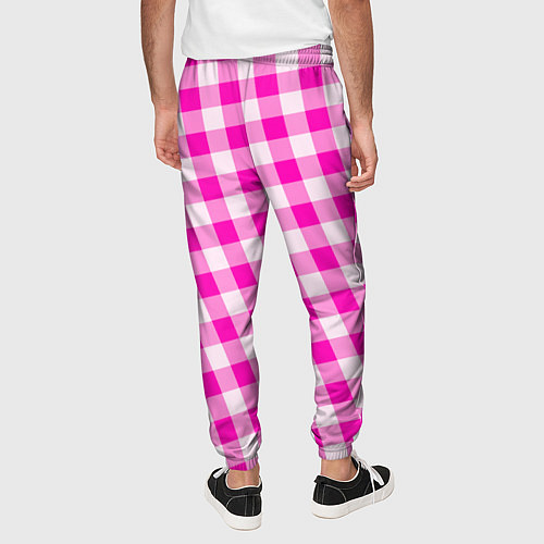 Мужские брюки Розовая клетка Барби / 3D-принт – фото 4