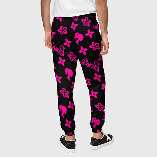Мужские брюки Барби паттерн черно-розовый / 3D-принт – фото 4