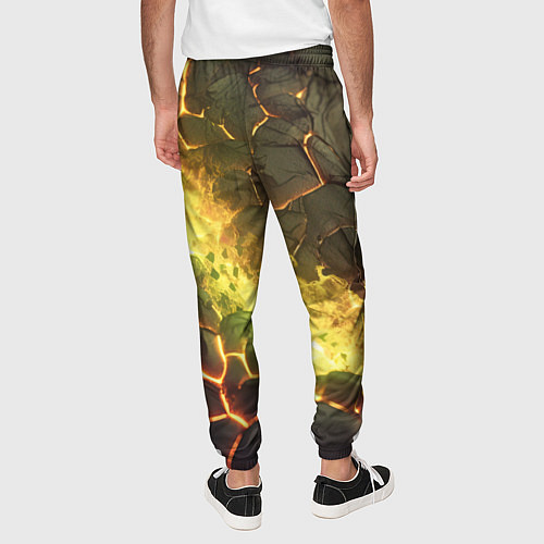 Мужские брюки Разлом плиты с лавой / 3D-принт – фото 4