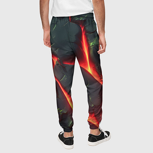 Мужские брюки Красные плиты с лавой / 3D-принт – фото 4