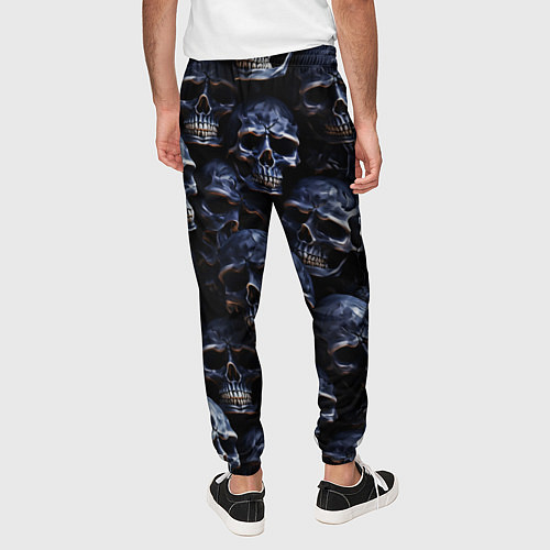 Мужские брюки Черные металлические черепа / 3D-принт – фото 4