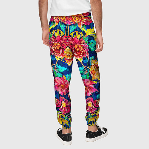 Мужские брюки Зеркальный цветочный паттерн - мода / 3D-принт – фото 4