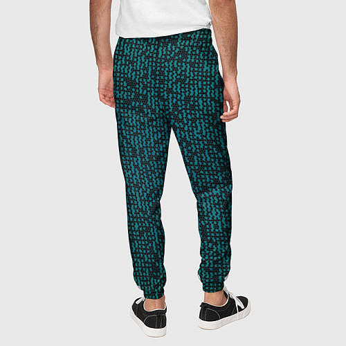 Мужские брюки Паттерн мозаика зелёный / 3D-принт – фото 4