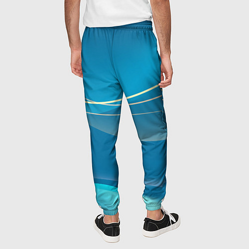 Мужские брюки Абстрактный голубой фон / 3D-принт – фото 4