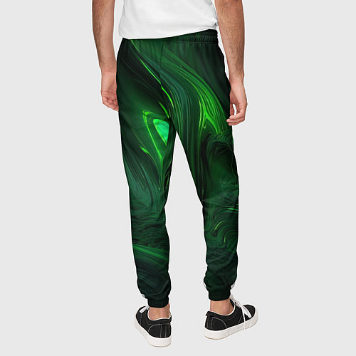 Мужские брюки Зеленые разводы / 3D-принт – фото 4
